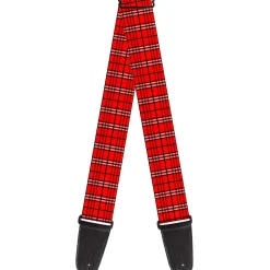 Guitar Strap - Plaid Red