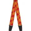 Guitar Strap - Plaid X4 Fluorescent Oranges Pinks Yellow