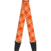 Guitar Strap - Plaid X4 Oranges White