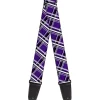 Guitar Strap - Plaid X2 Purple Gray White Black