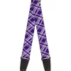Guitar Strap - Plaid X3 Purple Gray White