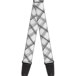 Guitar Strap - Plaid X Weathered White Gray