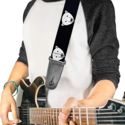 Guitar Strap - Polar Bear Repeat Black Blue Fade