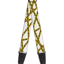 Guitar Strap - Police Line White Yellow