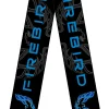 Guitar Strap - Pontiac FIREBIRD Logo Black Grays Blues