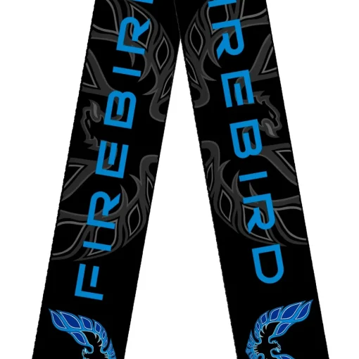 Guitar Strap - Pontiac FIREBIRD Logo Black Grays Blues