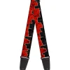 Guitar Strap - Portland Vivid Skyline Red Roses Black