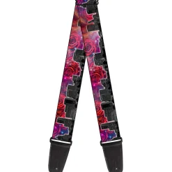 Guitar Strap - Portland Vivid Skyline Cosmic Roses