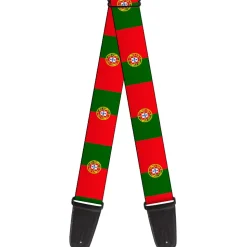 Guitar Strap - Portugal Flag Green Red