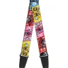 Guitar Strap - Power Rangers Pose with Zord and Icon Blocks Multi Color