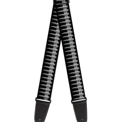 Guitar Strap - Printed Bullets Pattern Black Gray