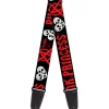 Guitar Strap - Punk Princess Black Red White
