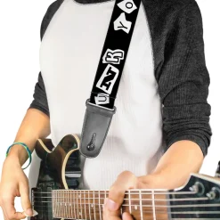 Guitar Strap - Punk You Black White