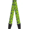 Guitar Strap - Question Mark Scattered Lime Green Purple