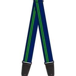 Guitar Strap - Racing Stripe Navy Bright Green