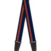 Guitar Strap - Racing Stripe Navy Orange