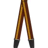 Guitar Strap - Racing Stripe Brown Gold