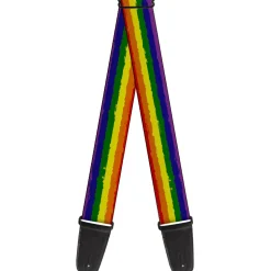 Guitar Strap - Rainbow Stripe Painted