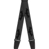 Guitar Strap - Retro Bat Logo Gray Black