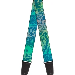 Guitar Strap - Retro Monster Aqua