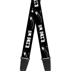 Guitar Strap - RIDE ME Surfboard Black White