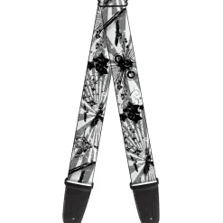 Guitar Strap - Rising Sun White Gray