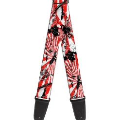 Guitar Strap - Rising Sun White Red