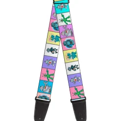 Guitar Strap - Robots Pastel Blocks