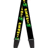 Guitar Strap - RRRAWR Dinosaur Black Green Yellow
