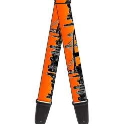 Guitar Strap - San Francisco Vivid Skyline Orange Fade Black