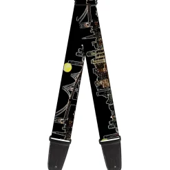 Guitar Strap - San Francisco w Moon Vivid Skyline Black