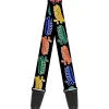 Guitar Strap - SAUCE Baseball Script Black/Multi Color