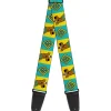 Guitar Strap - Scooby Doo Pose and Dog Tag Blocks Yellow/Blue