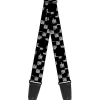 Guitar Strap - Scribble Checker Black White