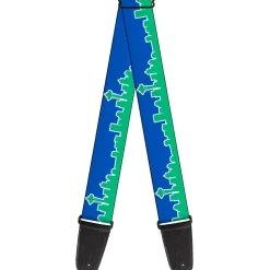 Guitar Strap - Seattle Skyline Blue Green