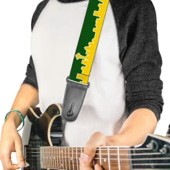 Guitar Strap - Seattle Skyline Green Yellow