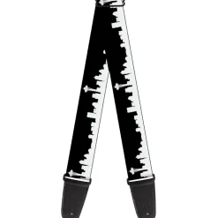 Guitar Strap - Seattle Solid Skyline Black White