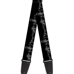 Guitar Strap - Seattle Vivid Skyline Black White
