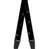 Guitar Strap - Shining Stars Black White