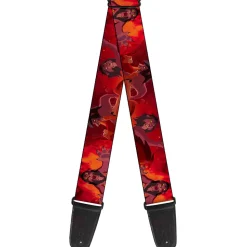Guitar Strap - Simba Scar Battle Scene Fiery Red