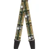 Guitar Strap - Skull & Cross Bones Plaid Tan