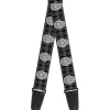 Guitar Strap - Skull Candy Black Gray White