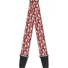 Guitar Strap - Skull Yard Red White
