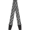 Guitar Strap - Skull Yard Black White