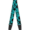 Guitar Strap - Skulls Stacked Weathered Black Teal