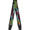 Guitar Strap - Slang Verbiage Stacked Black/Multi Color