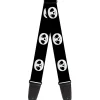 Guitar Strap - Smiling Panda Face Black White