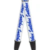 Guitar Strap - SNATCHED Script White/Blue