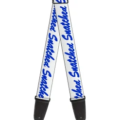 Guitar Strap - SNATCHED Script White/Blue