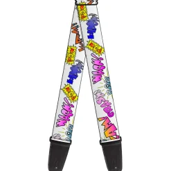 Guitar Strap - Sound Effects White Pastel